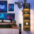 thumbnail image 6 of 5 Tier Wall Shelves with Light, Vertical Column Shelf Floating Storage Home Decor Organizer Tall Tower Design Utility Shelf (Black), 6 of 8