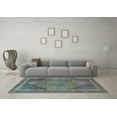 thumbnail image 3 of Ahgly Company Indoor Rectangle Medallion Light Blue Traditional Area Rugs, 8' x 12', 3 of 4