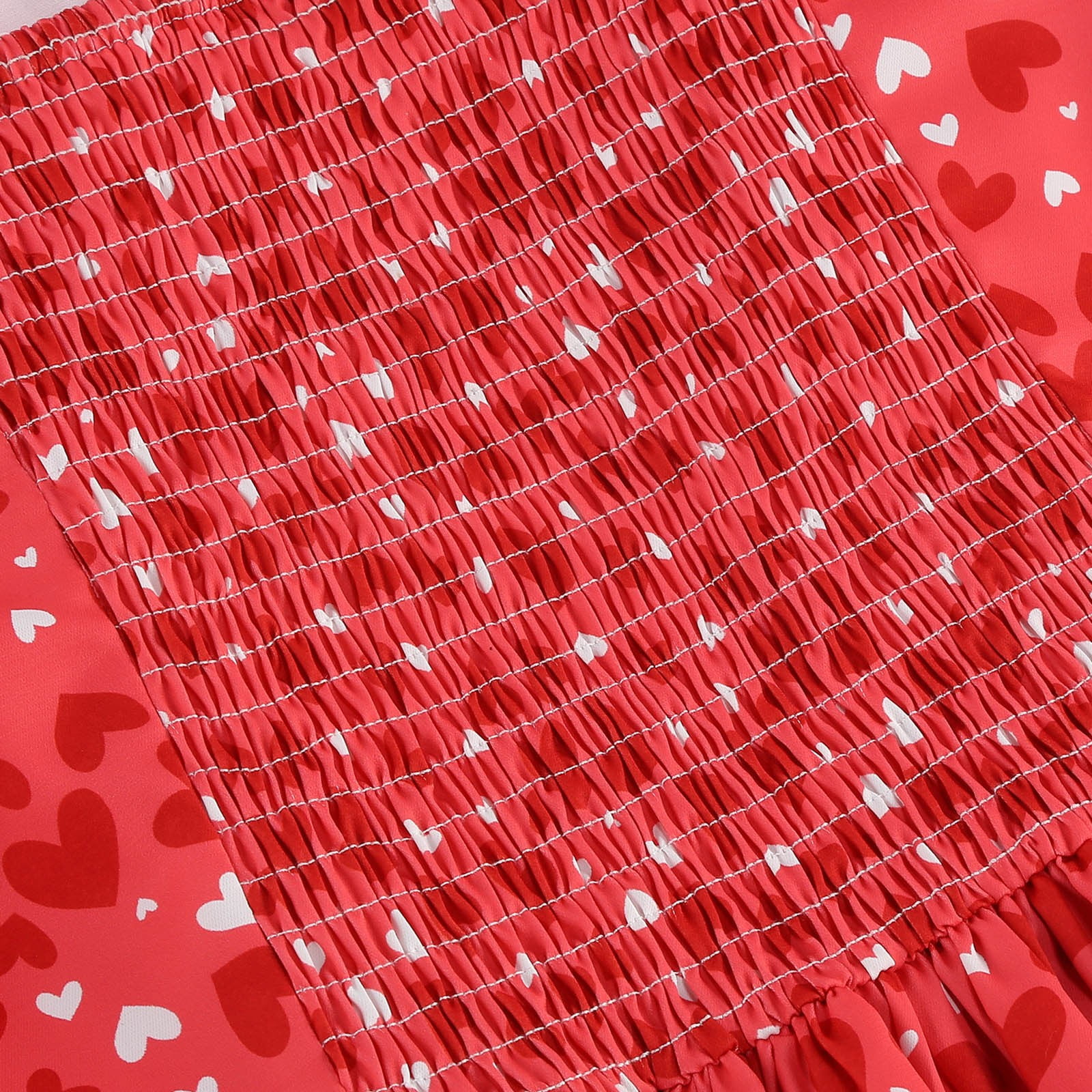 hotojiny Formal Dresses for Women Valentine's Day Gifts Cute Heart Print Cocktail Dresses Trendy Flowy Short Sleeve Maxi Dress