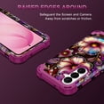 thumbnail image 4 of CASEFIV for Phone Case for Samsung Galaxy S26,Glow in The Dark,Shockproof Protection Hard PC Soft Flexible TPU Bumper Drop Protective Protective Phone Cover Case for Galaxy S26,Purple Flower, 4 of 7