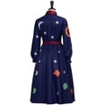 thumbnail image 3 of Magic School Bus Cloth Ms.Frizzle Dress Solar System Long Sleeves Dress Elegant Printed Blue Dress, 3 of 8