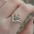 thumbnail image 3 of Navya Craft Rainbow Moonstone Round 925 Sterling Silver Handmade Women Statement Ring Size 8.5, 3 of 4