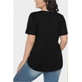 thumbnail image 3 of Scoop Neck Women Pleated Short Sleeve T Shirt Dressy Casual Summer Blouse Top, 3 of 5