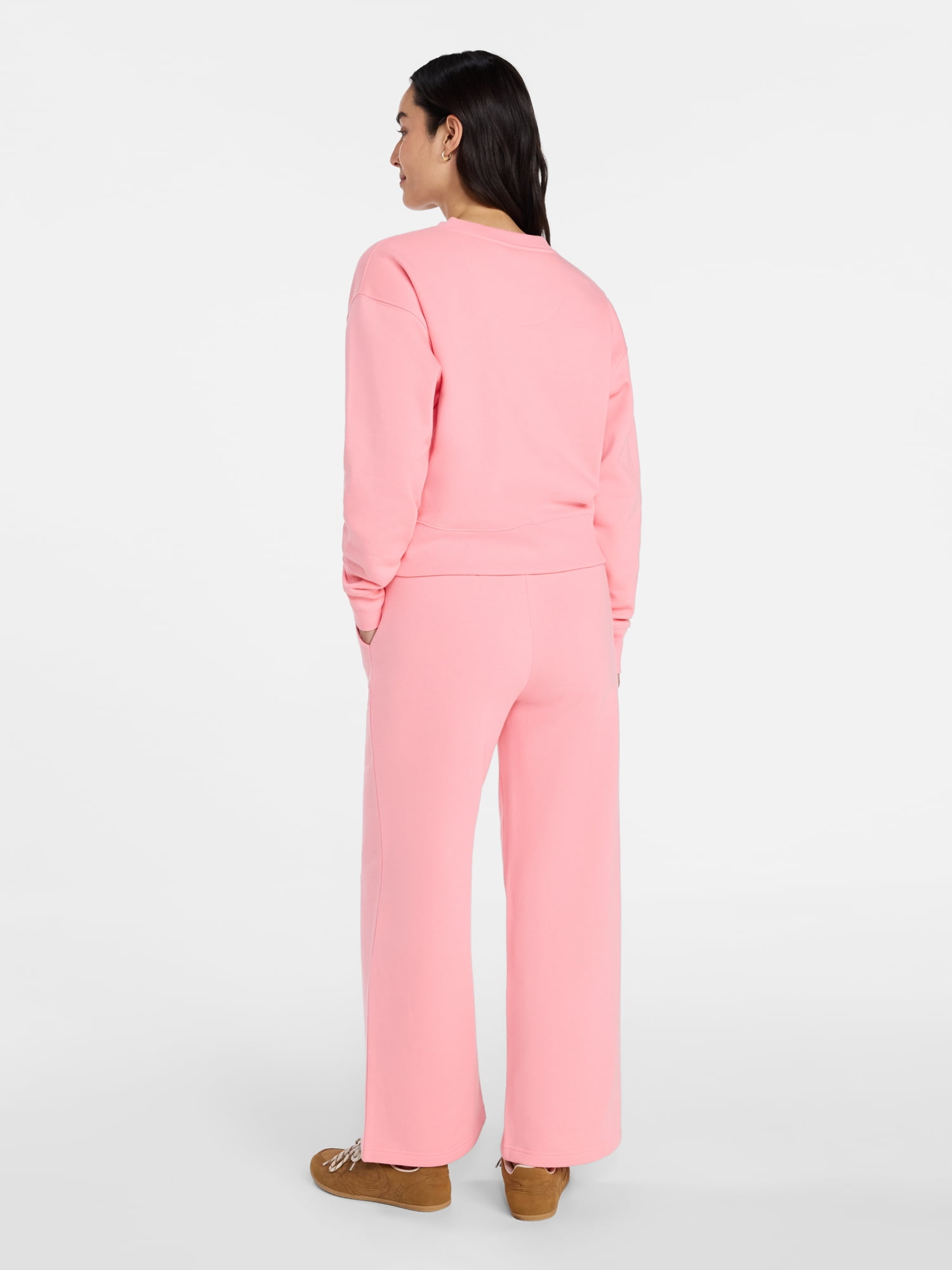 Time and Tru Women's and Women's Plus V-Neck Sweatshirt and Pants Set, 2-Piece, Sizes XS-4X