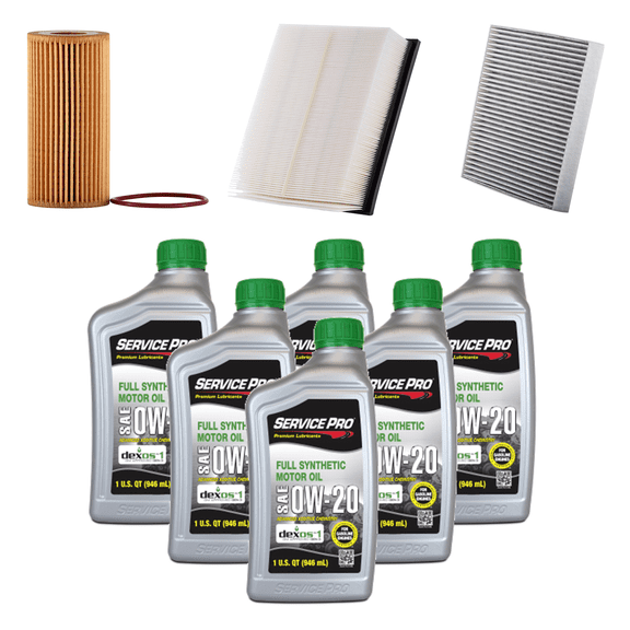 Fits: 2019 Audi A3 2.0L Complete Oil, Air & Cabin Filter Kit (0W-20)