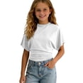 thumbnail image 4 of Girls T Shirt Short Sleeve Crew Neck White T Shirts for Girls Soft Casual Girl Clothes Size 7-8 Years, 4 of 9