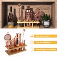thumbnail image 3 of Shaker Set with Wooden Stand Rose Gold Stainless Steel Bar Tools, 3 of 8