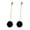 Black, variant on 1 Pair Women Earrings Lightweight Fashion Jewelry 5 Colors Fluffy Ball Long Dangle Earrings for Cocktail