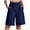 Navy, variant on vigerkar Bermuda Shorts for Women High Waisted Linen Dressy Casual Pleated Wide Leg Summer Shorts with Elastic Waist Grey, S