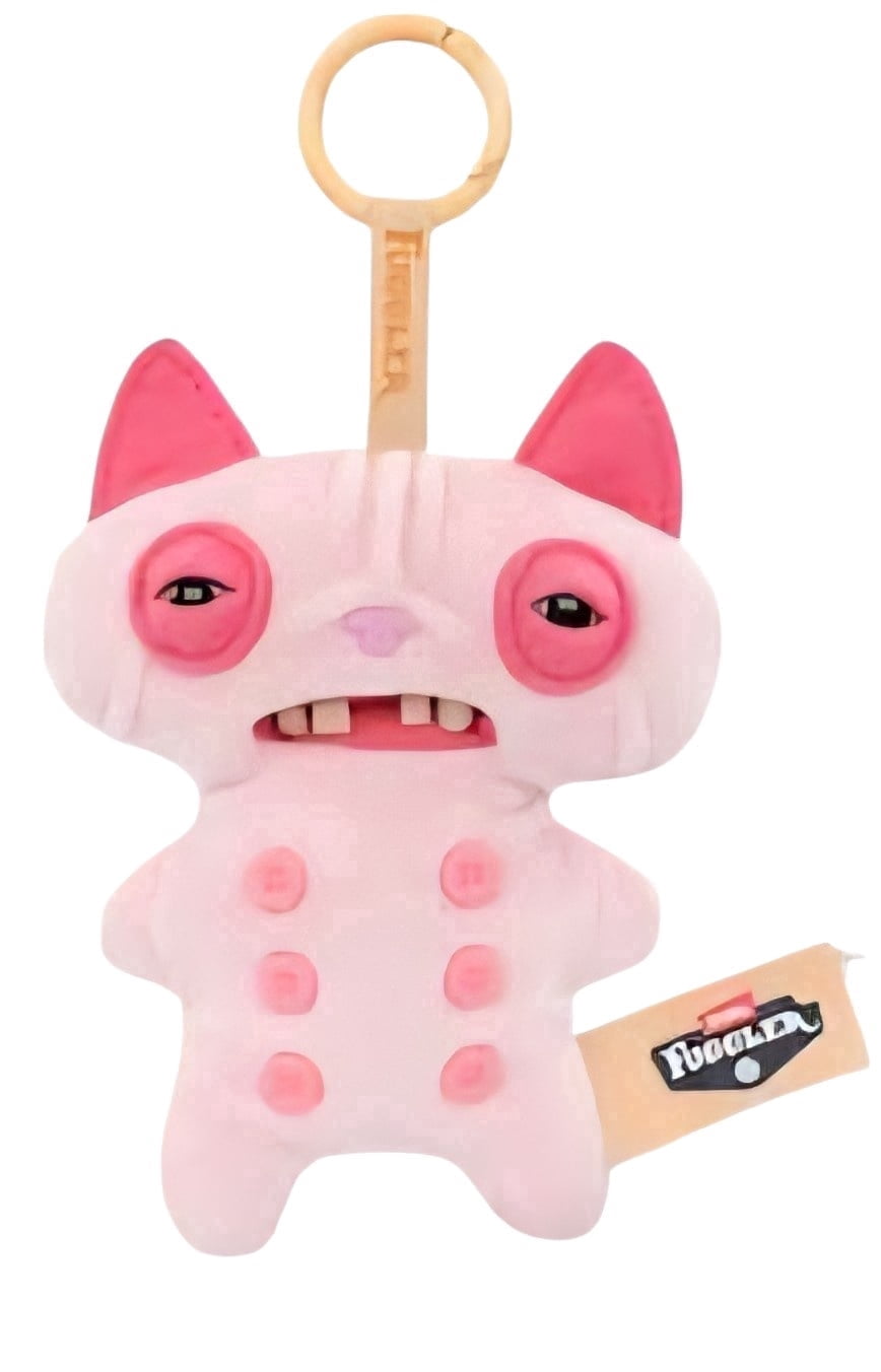 Fuggler Alley Cats Bag Charm Plush Keyring - Wrinkle McStinkles Pink