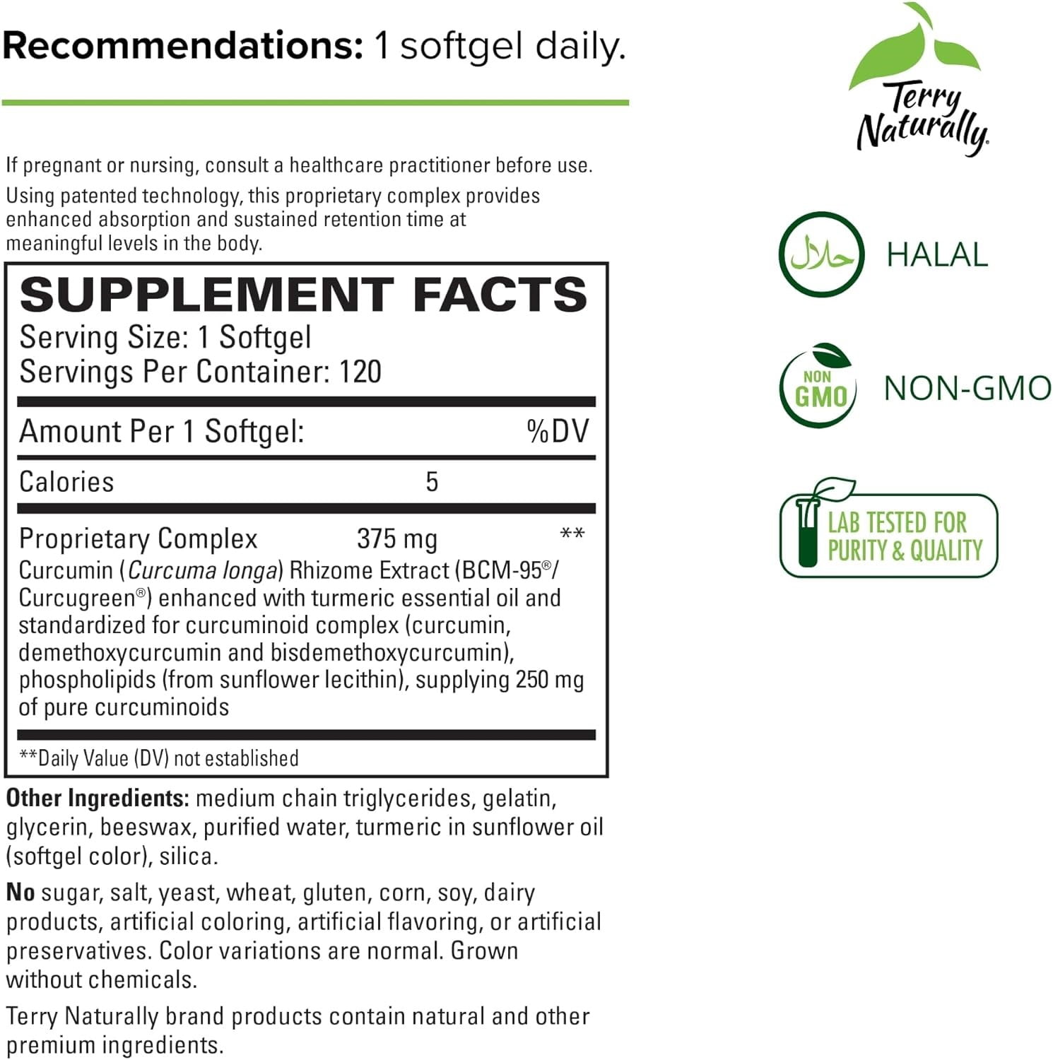 Terry Naturally CuraMed 375 mg 120 Softgels