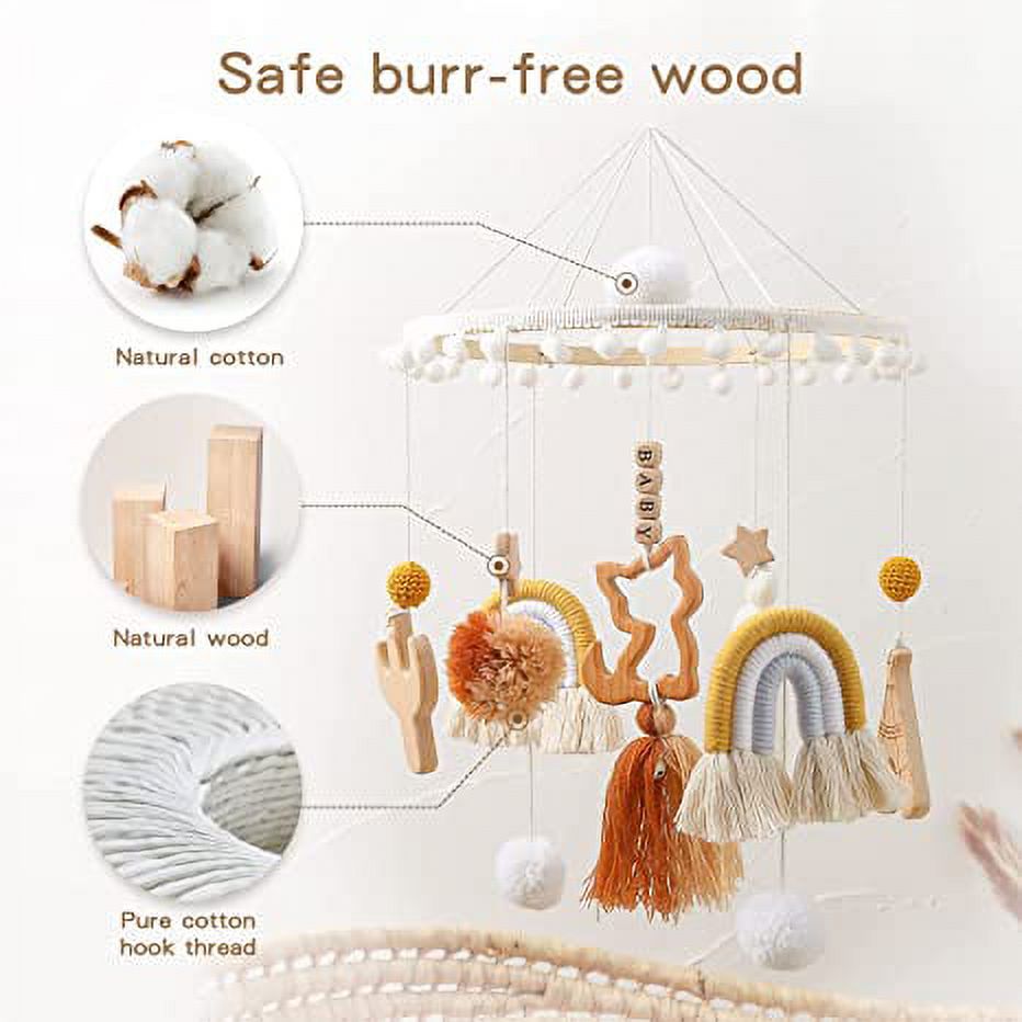1 Baby Mobile DIY, Wooden Mobile Kit, Baby Crib Mobile Parts