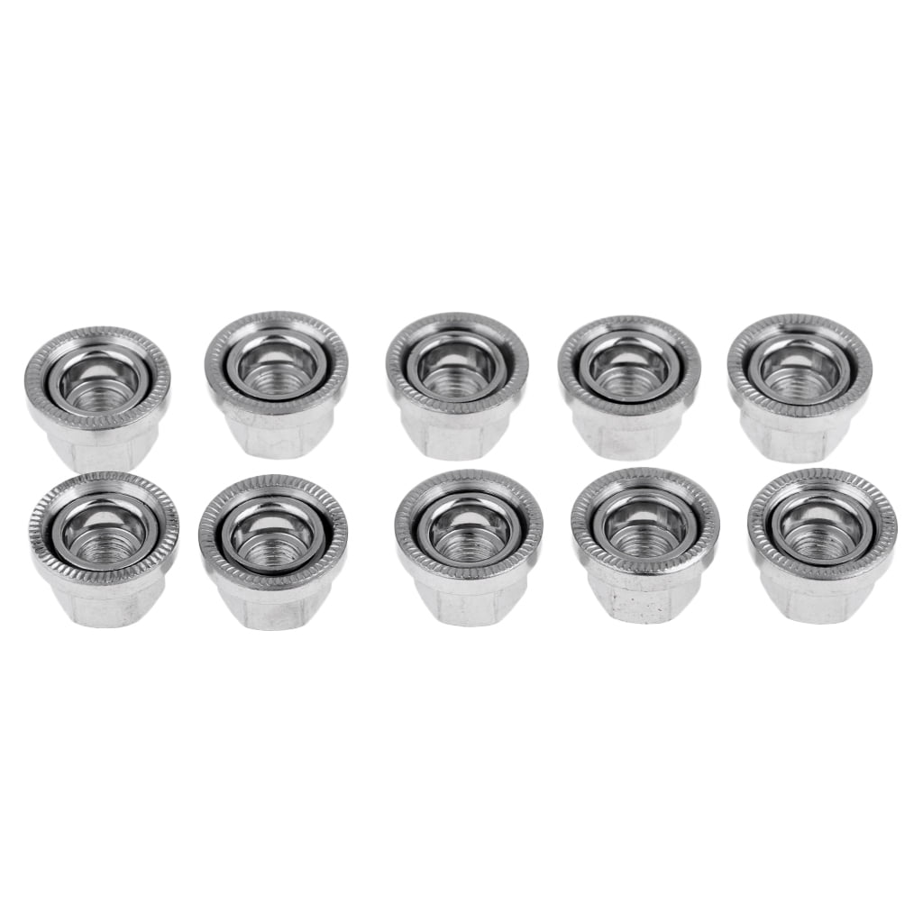 10Pcs Bike Wheel Hub Axle Nuts Aluminum Bicycle Skewer Screw Nuts