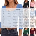 thumbnail image 4 of Otntypg Womens 3/4 Sleeve Scoop Neck Tops Ribbed Knit Slim Fitted Casual Basic Athletic Tee Shirts Fall Trendy Solid Color Going Out T-Shirt, 4 of 8