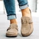 thumbnail image 3 of Moda de talla grande para mujer, zapatillas deslizantes, chanclas, hebilla de cinturón, zapatos planos de nobuk Wmkox8yii hj789, 3 of 4
