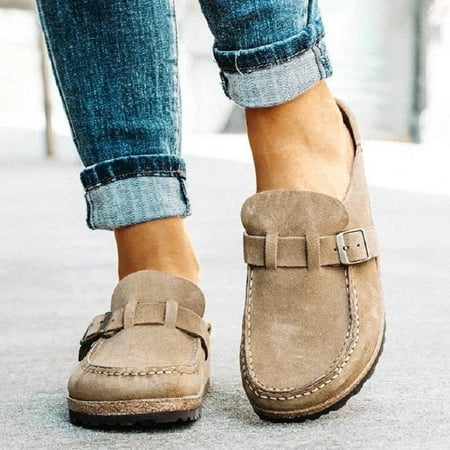

Ecqkame Fashion Plus Size Women Slide Slippers Flip Flop Belt Buckle Nubuck Flat Shoes Khaki 38 Clearance Items