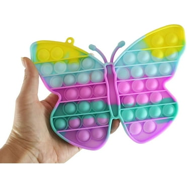 Large Butterfly Bubble Pop Fidget Toy - Silicone Push Poke Bubble Wrap Fidget Toy - Press Bubbles to Pop the Bubbles - Bubble Popper Sensory Stress Toy