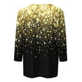 thumbnail image 3 of DDAPJ pyju Hauts à Manches 3/4 pour Femmes, Blouse de Fête Décontractée à Imprimé à Paillettes, T-shirt Scintillant à Paillettes, Coupe Ample, Col Rond, Chandail à Enfiler, T-Shirts, Ventes Prime Aujourd'hui, Or, TTG, 3 of 5