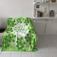 thumbnail image 4 of Artistic Blanket, Happy St. Patrick''s Day Green Luck Leaf Clover Pattern Soft Flannel Fleece Bedding Blanket for Couch, Throw Blanket for Cover Men Women Aults Kids Girls Boys 60"x80", 4 of 6