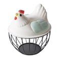 thumbnail image 1 of Cesta para almacenar huevos de gallina, cesta para huevos con tapa en forma de gallina, contenedor para recoger huevos, cestas para despensa, encimera de cocina Tapa verde, 1 of 8