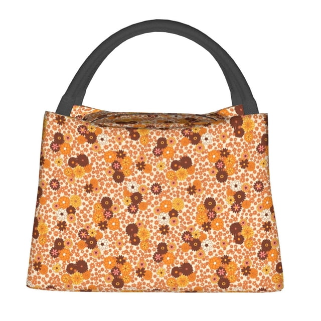 Disketp Hippie Ditsy Floral Bolsa Térmica Estampada, Bolsa Térmica Aislante para Almuerzo, Playa y Campamento