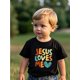 thumbnail image 1 of Jesus Loves Me Multicolored Casual Crew Neck T-Shirt, Made of Seasonal Knitted Fabric, Slightly Stretchy, Regular Fit, Short Sleeves, Suitable for Children Under 12 Years Old., 1 of 6