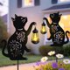thumbnail image 1 of Farol colgante solar con forma de gato para exteriores Yulloyello, paquete de 2, 1 of 6