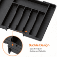 thumbnail image 3 of Expandable Silverware Drawer Organizer, Adjustable Utensil Tray with 8 Compartments, Kitchen Utensil Drawer Organizer, Silverware Holder for Kitchen Flatware, Knives, and Cooking Tools, 3 of 7