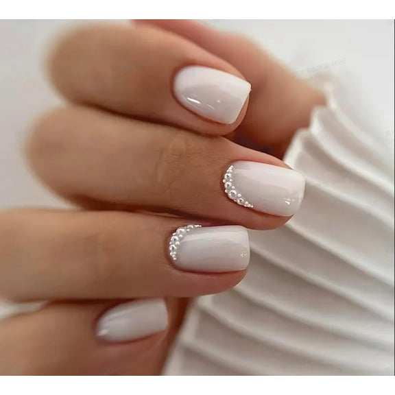 Tip Press on Nails Acrylic Fake Nails with Design Full Cover False Nails for Women Reusable Nail Kit with Nail Glue Adhesive Tabs Nail File (honey peach, 24Pcs) white pearl 0.68 Ounce (Pack of 1)