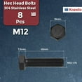 thumbnail image 2 of 5 Pcs Hex Head Screws Bolts - [3/8"-16x2"] Carbon Steel Hex Bolt Fully Threaded, 2 of 7