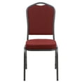thumbnail image 6 of BizChair 4 Pack Crown Back Stacking Banquet Chair in Burgundy Patterned Fabric - Silver Vein Frame, 6 of 7