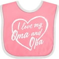 thumbnail image 3 of Inktastic I Love My Oma and Opa in White Chalk Heart Boys or Girls Baby Bib, 3 of 4