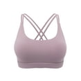 thumbnail image 6 of Womens Meduim Impact Sports Bras Criss Cross Back Sexy Running Bra Workout Running Crop Tops Longline Yoga Bra, 6 of 7