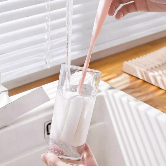 Cepillo Multifuncional para Tazas | Limpiador de Esponja para Manchas de Té, Biberones, Vasos | 26.3 cm | Mango de Plástico, Cabezal Flexible | Fácil Limpieza, Apto para Lavavajillas y Auto | 1