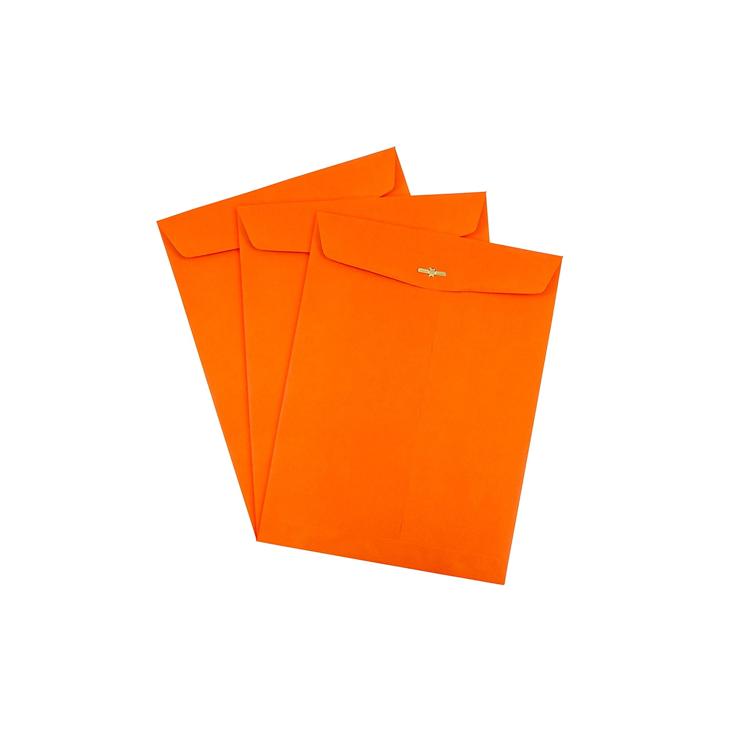 JAM Paper 10 x 13 Clasp Envelopes, Orange, 50/Pack