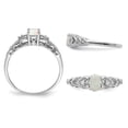 thumbnail image 3 of Lab-Created 1/4 Carat (ctw) Opal Sterling Silver Heart Ring, 3 of 4