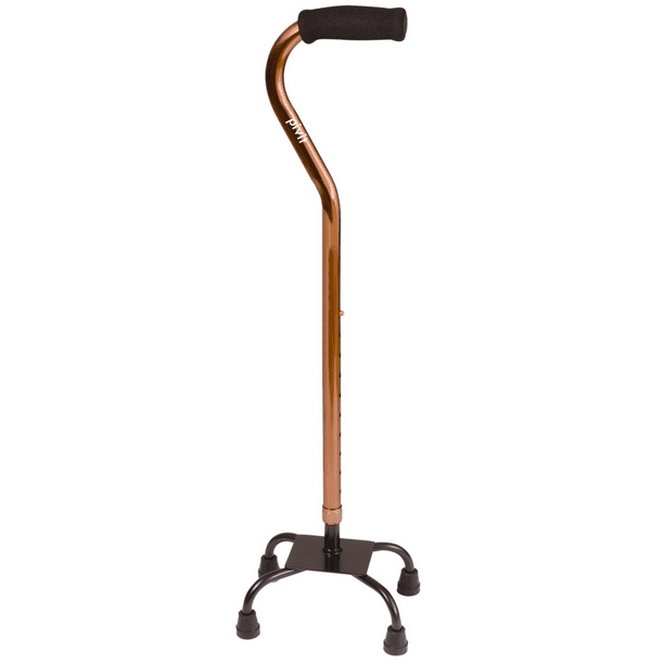 Pivit Adjustable Aluminum Quad Cane Large Base Lightweight Walking