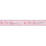 12ft Foil Pink Stitching Girl Baby Shower Banner