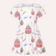 thumbnail image 5 of Spazoro Girls Midi Dresses, Short Sleeve Crew Neck Brithday Cake A-Line Casual Summer Dresses for Girls Red Size XL, 5 of 6