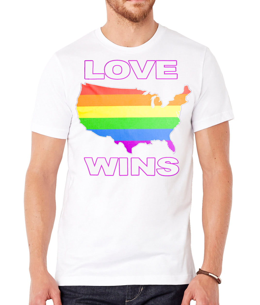Love Wins - Mens Love Wins USA Short-Sleeve T-Shirt - Walmart.com