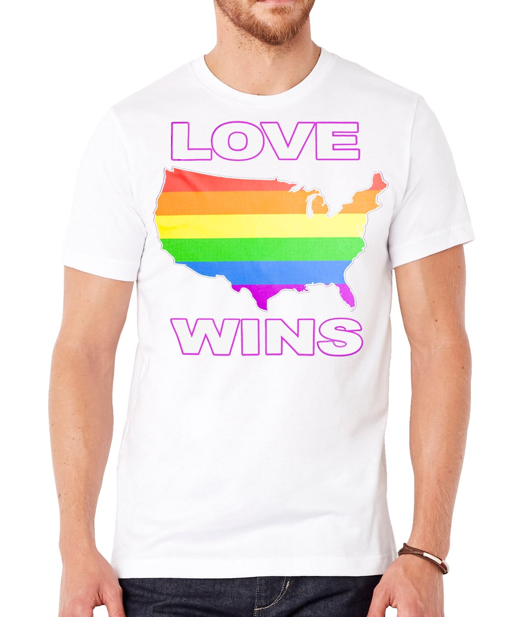 Love Wins Mens Love Wins USA ShortSleeve TShirt