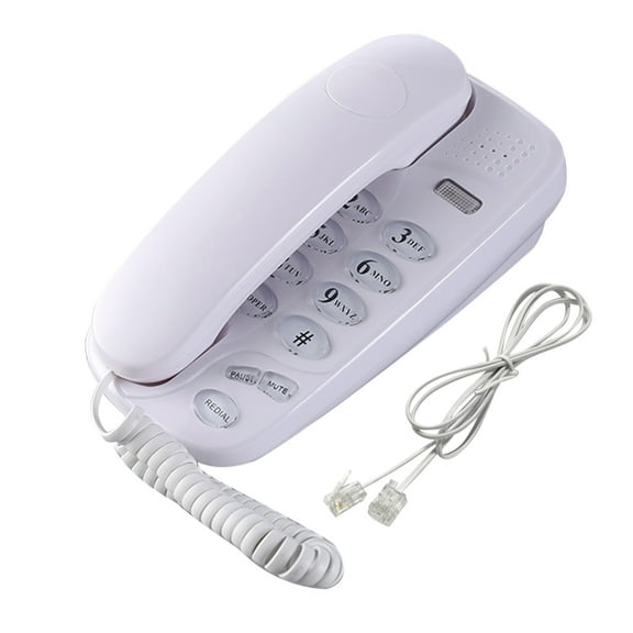 Necvior KXT-580 Wall-Mounted Telephone Wall Phone Fixed Landline Wall Hanging Telephones with Call Light Redial for Home Office
