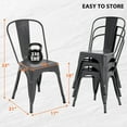 thumbnail image 3 of CL.HPAHKL Dining Chairs Set of 4, Metal Kitchen Chairs 330LBS Weight Capacity, Stackable Indoor Outdoor Chairs for Kitchen Dining Room Café Restaurant Bistro Patio Bar Chairs, Gray, 3 of 7