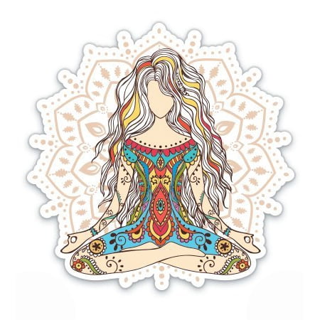 Download Mandala Yoga Girl - Vinyl Sticker Waterproof Decal Sticker 5" - Walmart.com
