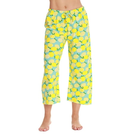 

Just Love Women Pajama Capri Pants / Sleepwear (Blue - Lemons Large)