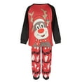 thumbnail image 2 of Elippeo Family Matching Christmas Pajamas Pet Kerchief/Baby Romper/Cartoon Elk Print Long Sleeve Tops + Deer Print Pants Set, 2 of 10