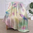thumbnail image 2 of Colorful Feathers Throw Blanket Gifts, Soft Cozy Fleece Blanket with Pastel Feather Print, Lightweight Warm Blanket for Couch Bed Sofa, Perfect for Boho Decor and Feather Lovers, 40x50 in, 2 of 6