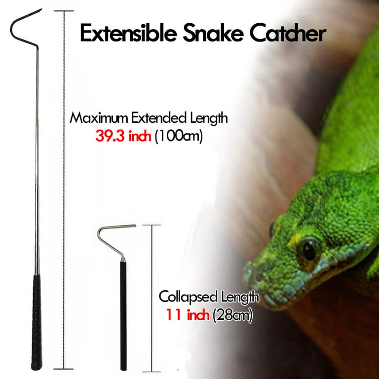 2pcs Stainless Steel Extensible Snake Hook Retractable Reptile