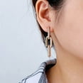 thumbnail image 3 of Rose Gold Plated Micro Pave Paper Clip, CZ Cubic Zirconia Dangle Drop Earring, Giorgio Bergamo Rose, 3 of 5