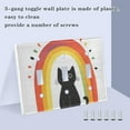 thumbnail image 3 of Yayeee Toggle Light Switch Wall Plate 2-Gang 4.56"x4.48" Decorative Outlet Cover, Black Cat Rainbow, 3 of 7